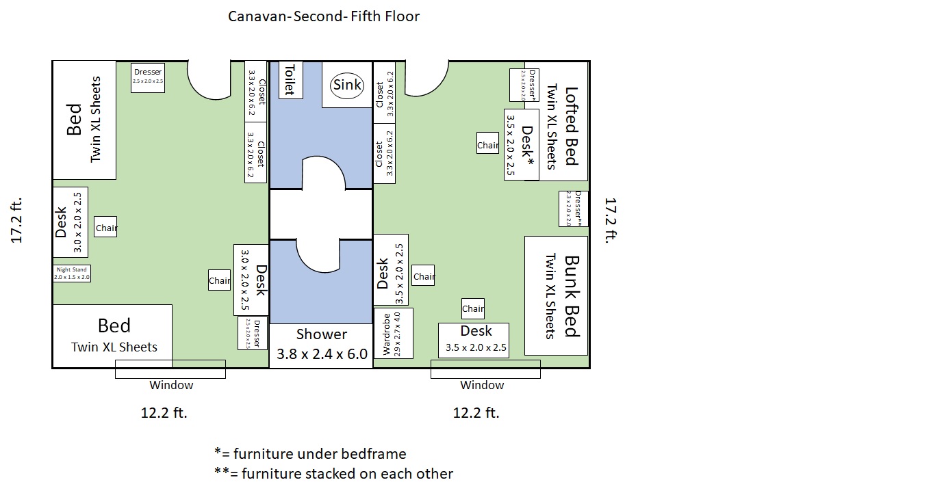 Canavan Hall 2nd through 5th Floor Blueprint