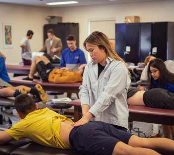 Physical Therapy students in lab