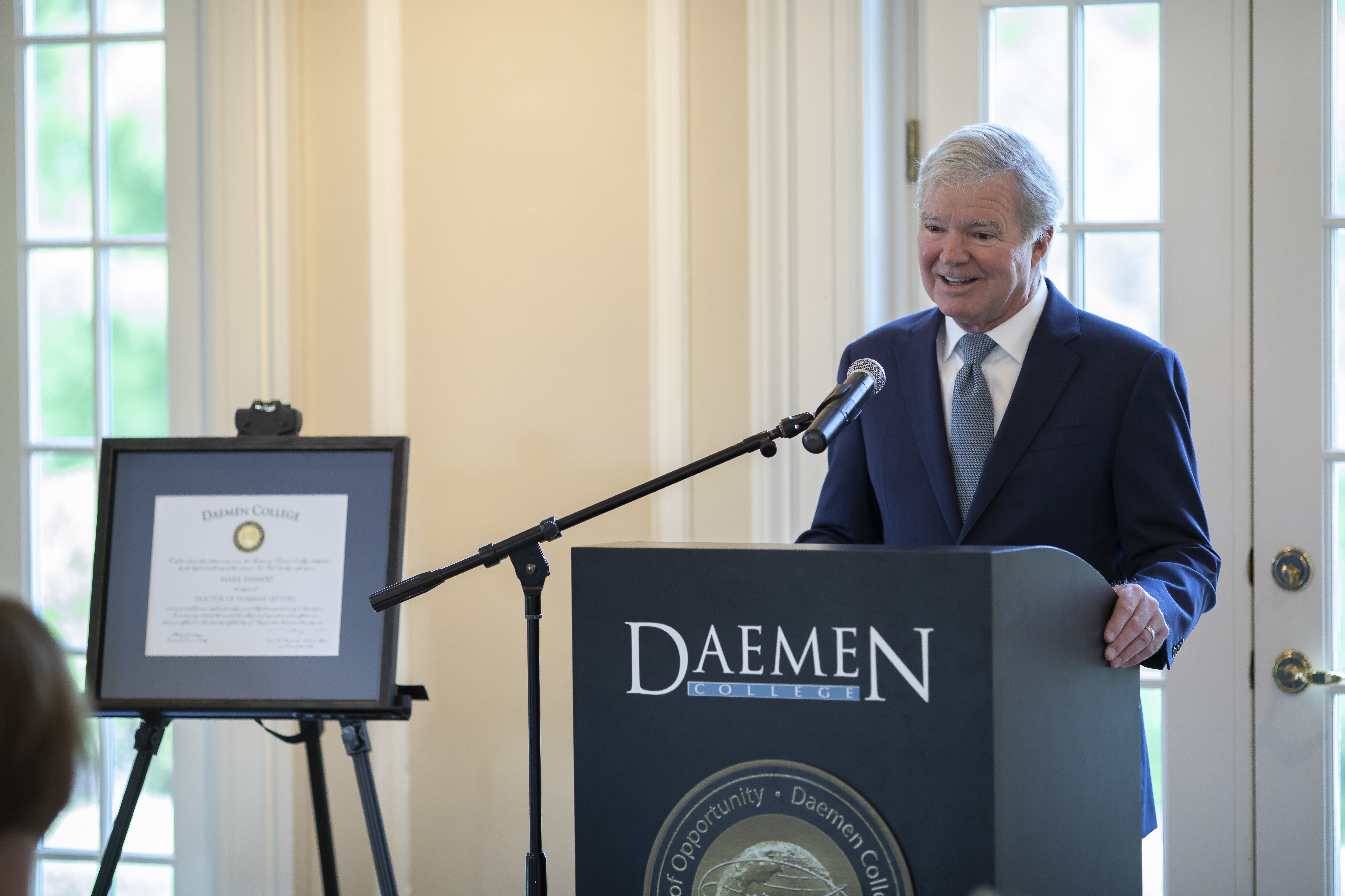 Mark Emmert at podium