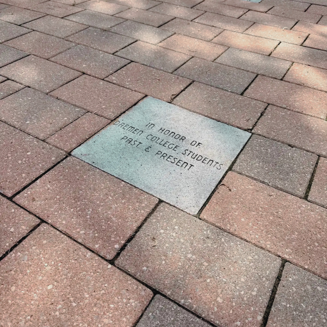 Founder’s Walkway, brick and stone pavers with engraving 