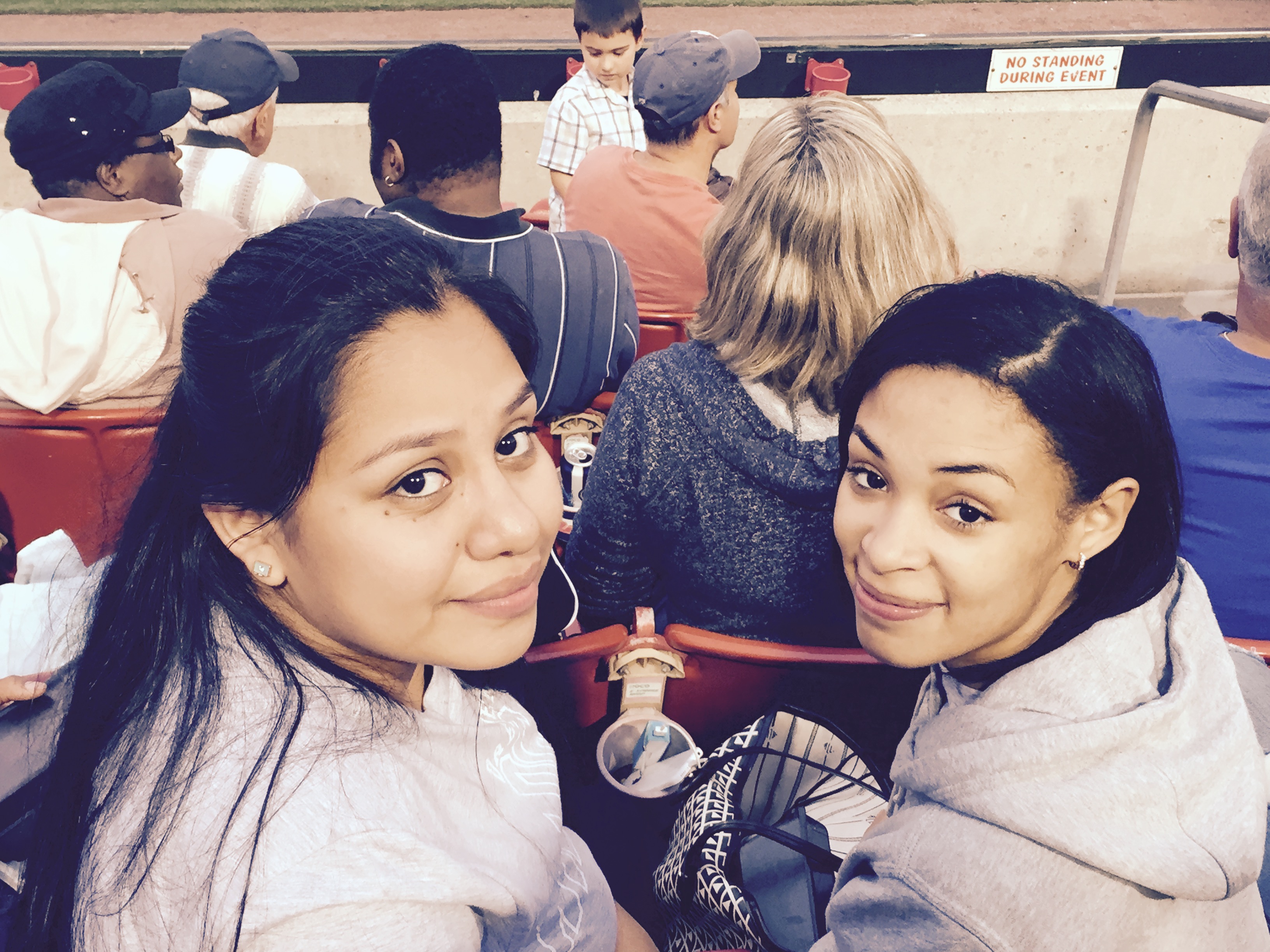 Esme and Kim enjoying the Bisons baseball game in downtown Buffalo.