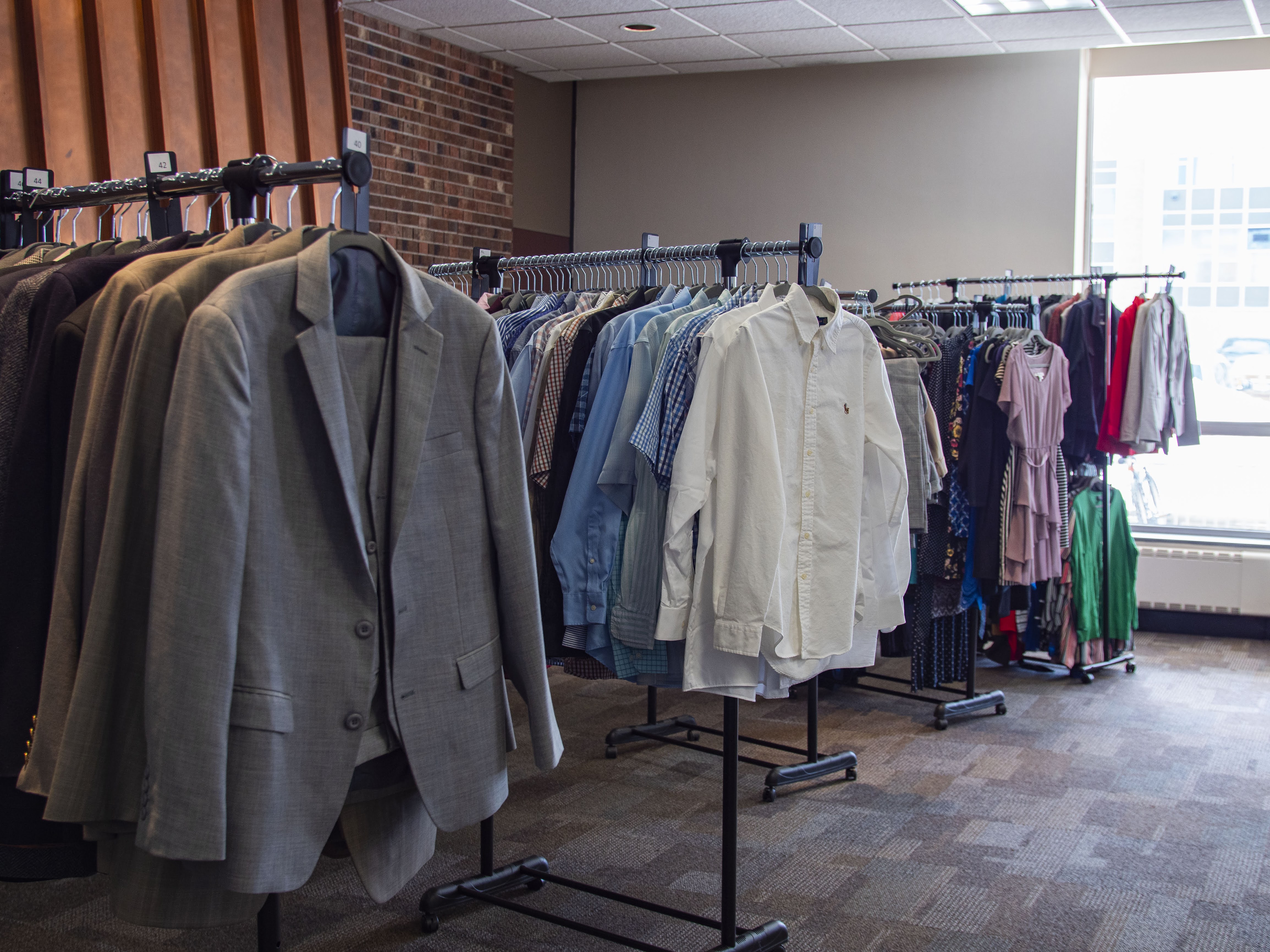 Clothing Racks at the Career Closet Pop Up Shop