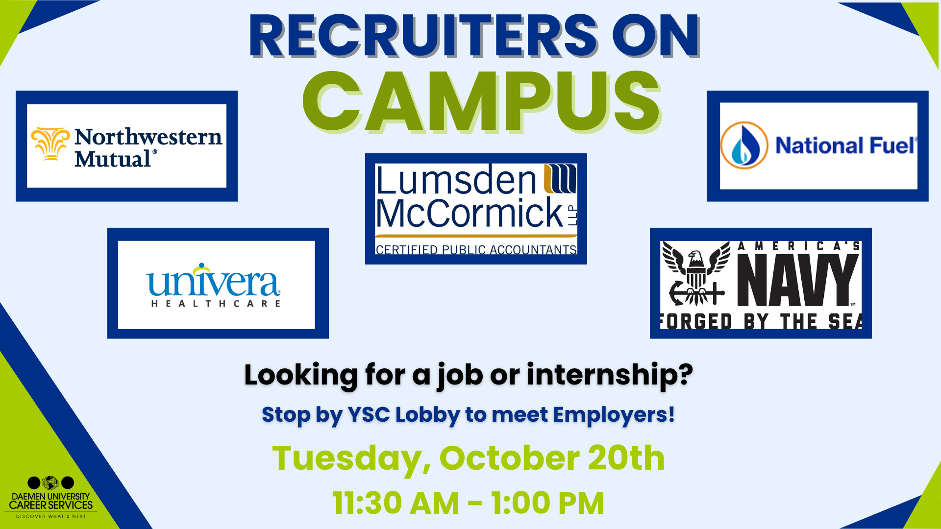 Recruiters on Campus October 20th