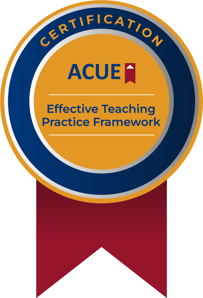 ACUE Certificate Ribbon