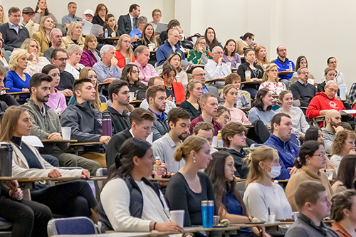 symposium audience in Daemen classroom