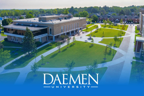 Aerial view of Daemen University campus with the Yurtchuk Student Center.