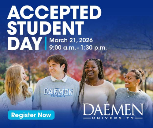 Students in front of campus