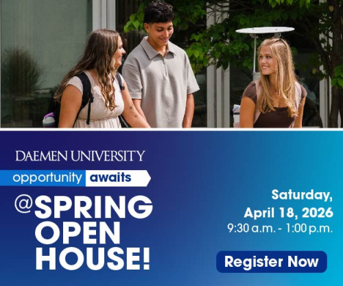 Students walking spring open house