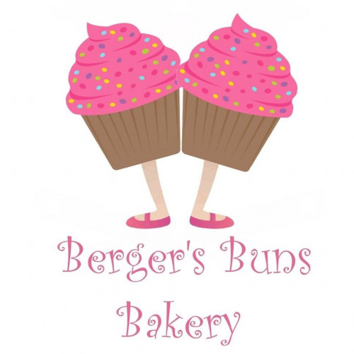 Berger's Buns Bakery, cupcake with pink font