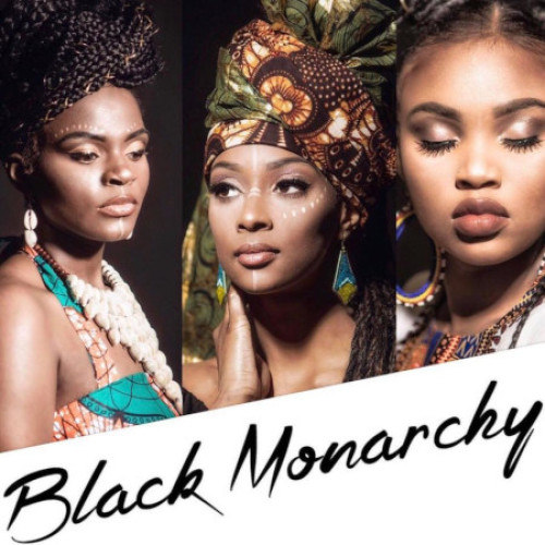 Black Monarchy logo, three women 