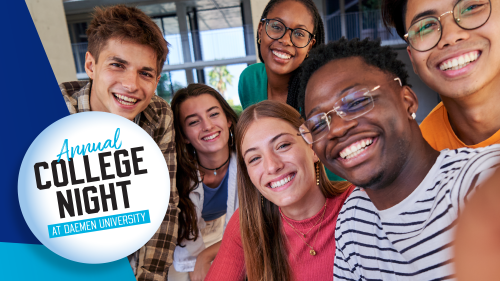 Students smiling on campus