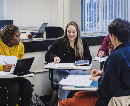 students working in a grop
