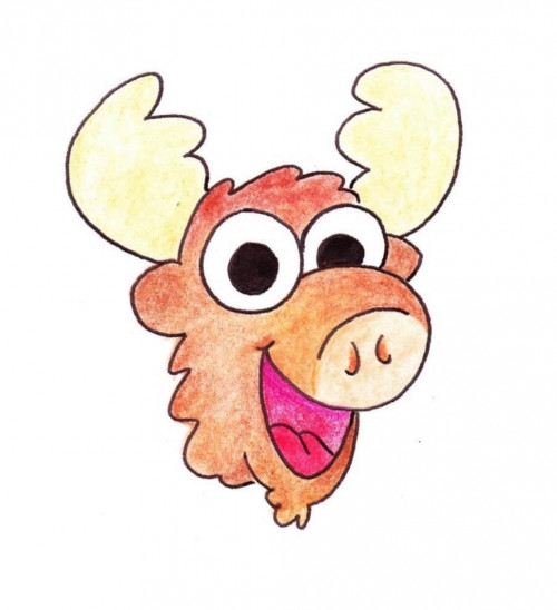 Moose books logo, moose cartoon face