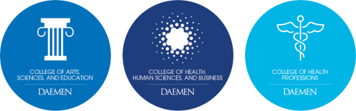 College of Arts, Sciences and Education, College of Health Human Science and BUsiness and College of Health Professions Logos