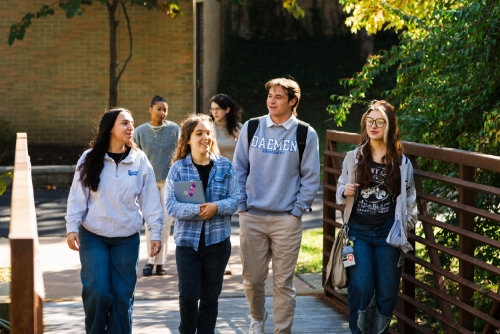 Student smiling on campus