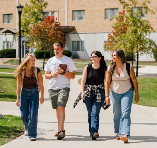 Student smiling on campus
