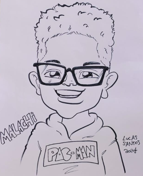 caricaturist, Lucas Santos ‘19