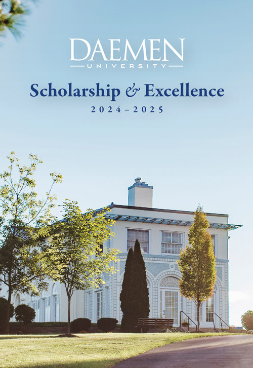 Scholarship & Excellence 2025 Cover, side of Rosary Hall