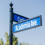 Street signs on campus