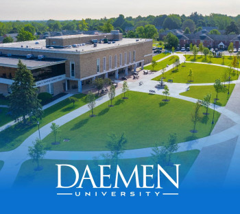Aerial view of Daemen University campus with the Yurtchuk Student Center.
